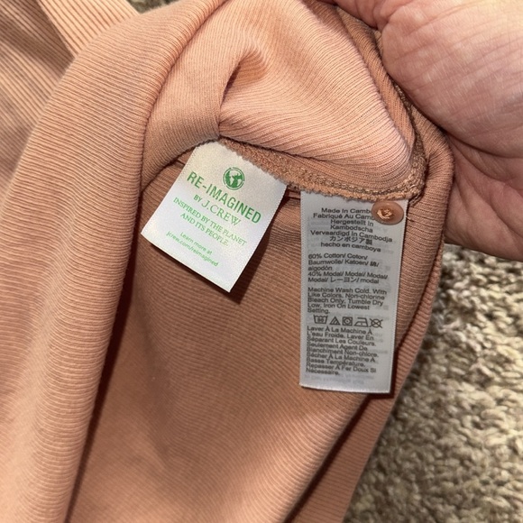 J. crew ribbed Henley in light melon size large - Picture 3 of 4